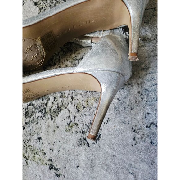 Kelly and Katie Heels Silver Metallic‎ Bow With Rhinestones size 10 - Picture 5 of 9